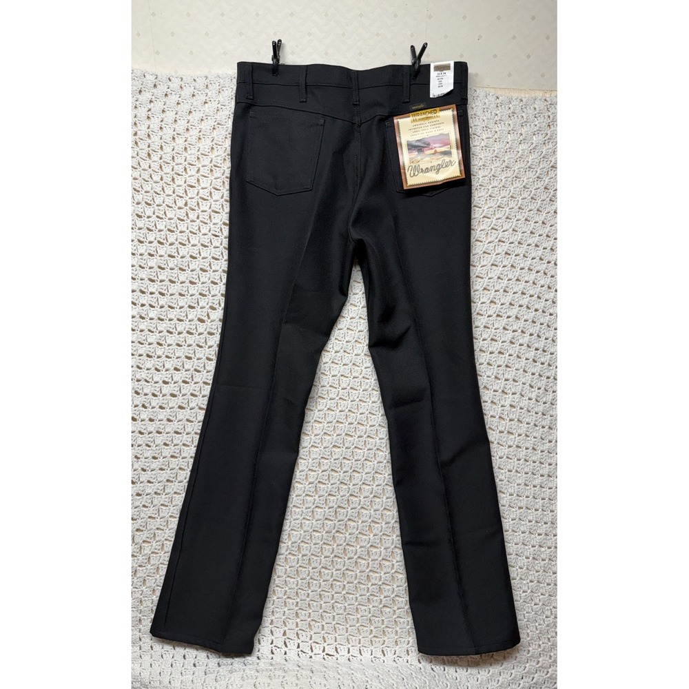 Wrangler Wrancher Dress Pants Men 36x34 Black Boot Western Slack Wrinkle Resist